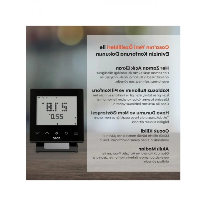 Kablosuz Oda Termostatı, Wi-Fi ile Kombi Kontrolü, Akıllı Tasarım