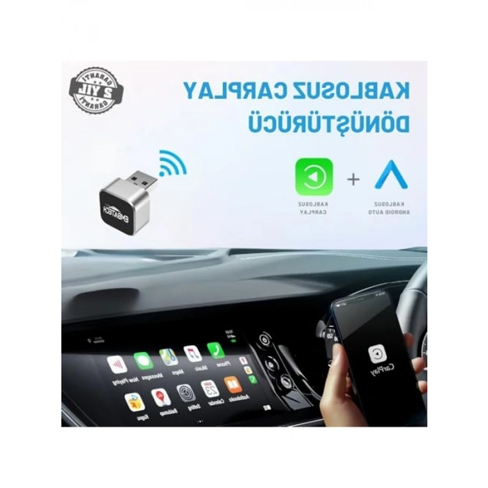 Kablosuz Oto Görüntü Adaptörü ile 2in1 CarPlay ve Android Bağlantısı