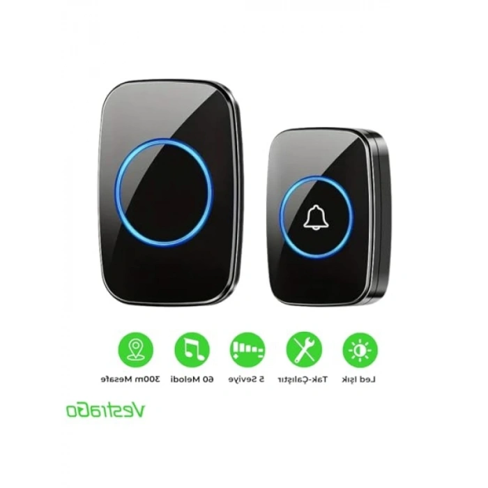 Kablosuz Uzaktan Kumandalı Kapı Zili - 300 m Menzil