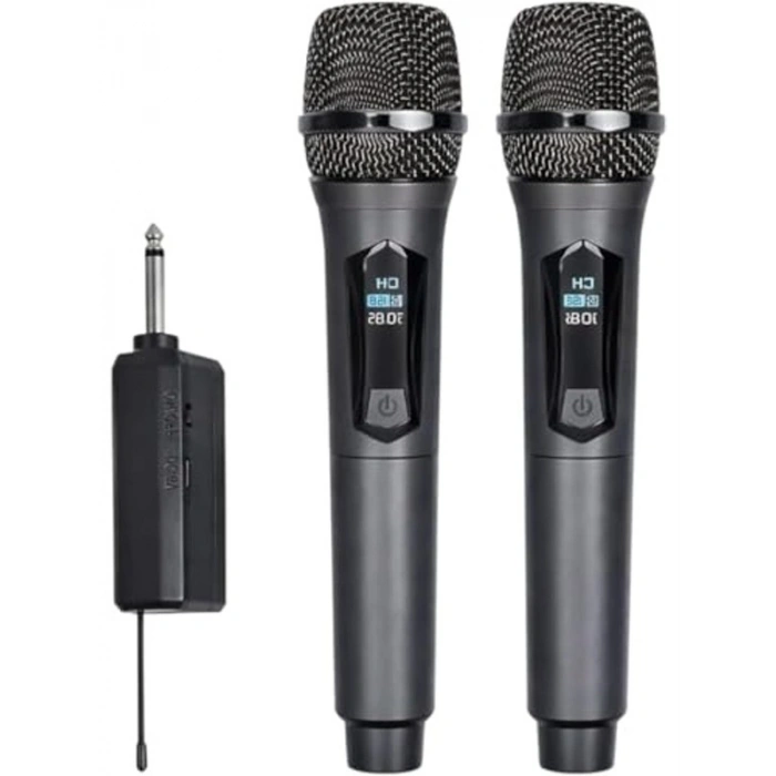 Kablosuz yaka mikrofon seti, 2.4G UHF, 50 m menzil
