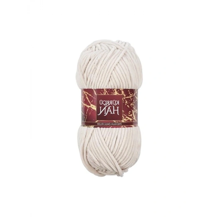 Kadife El Örgü İpi, 100GR, 95MT, Fildişi Renk