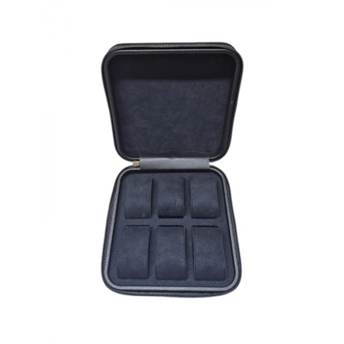 Kadife İç Yüzeyli 6’lı Saat Kutusu, Fermuarlı Tasarım