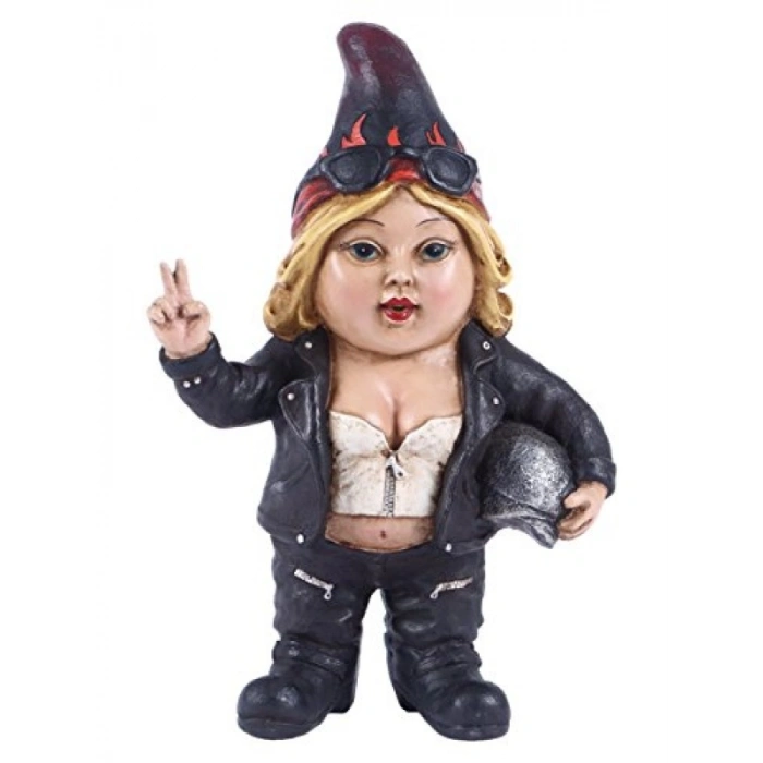 Kadın Bisikletçi Cücesi Kasklı Heykel