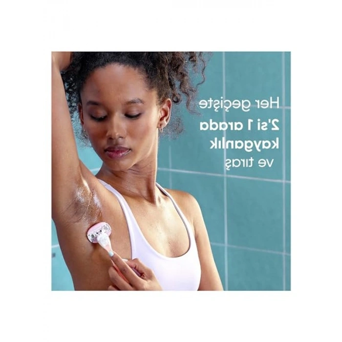 Kadın Tıraş Makinesi, 4 Adet Yedek Bıçak ile