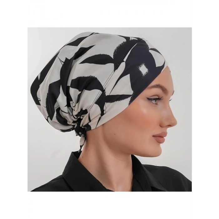 Kadın Yaprak Desenli Tesettür Bone - Konforlu ve Şık