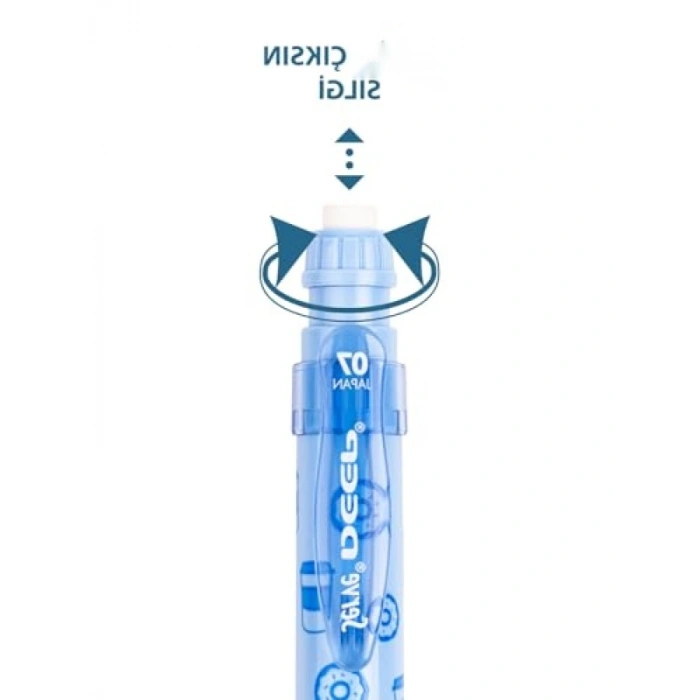 Kahve & Donut Tasarımlı Gizlenebilir Uçlu Kalem, Mavi