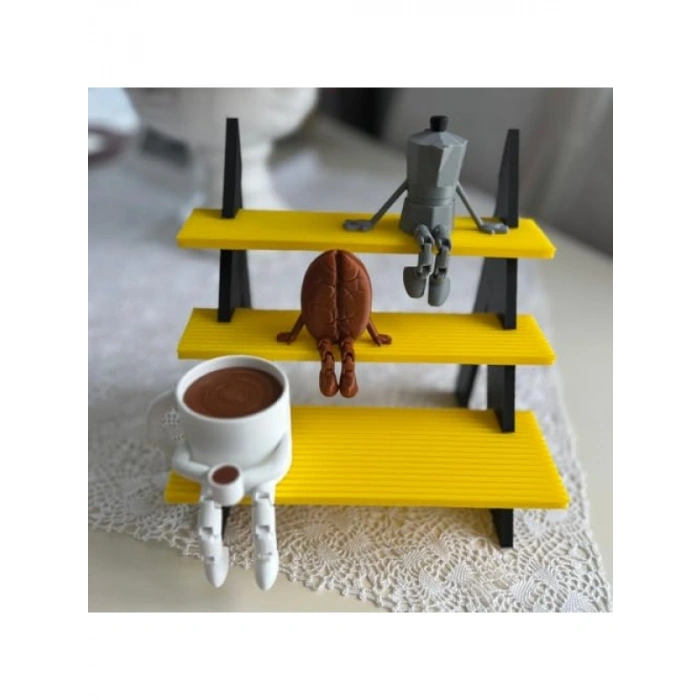 Kahve Temalı 3 Parçalı Dekoratif Biblo Seti