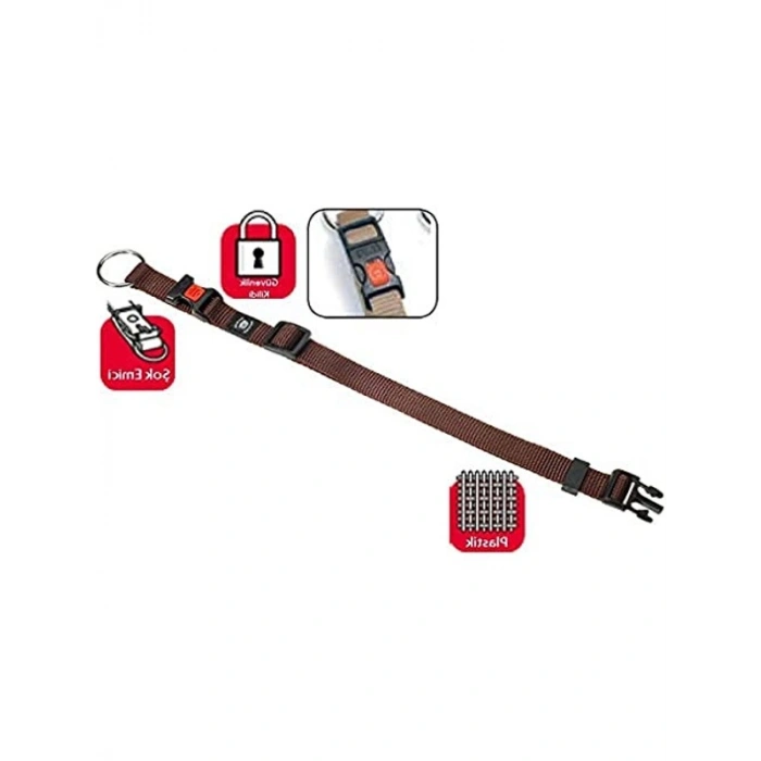 Kahverengi 30-45 cm Kilitli Boyun Tasma, 15 mm Kalınlık