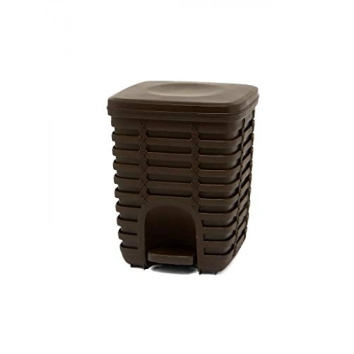 Kahverengi 9 Litre Kapasiteli Pedallı Çöp Kovası