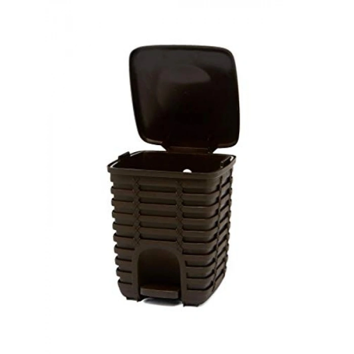 Kahverengi 9 Litre Kapasiteli Pedallı Çöp Kovası