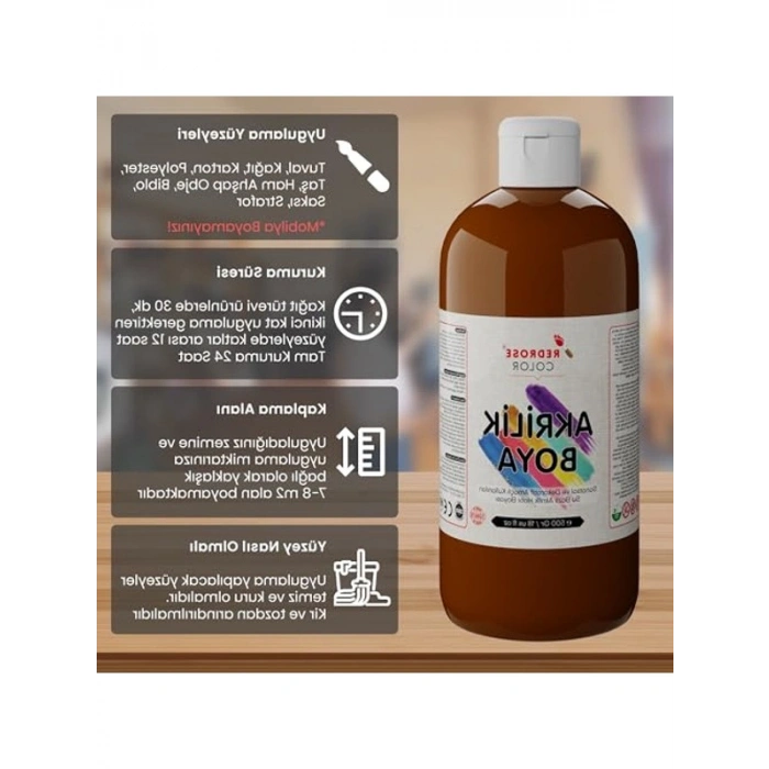 Kahverengi Akrilik Boya - 500 gr Sanat Projeleri İçin