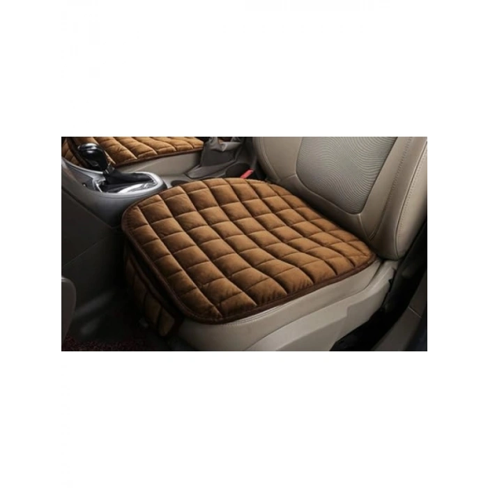 Kahverengi Cepli Koltuk Mindere - Kadife Kumaş