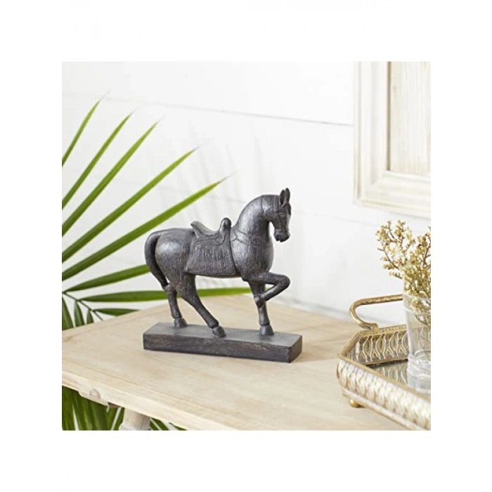 Kahverengi Polystone At Heykeli, 22,86 cm