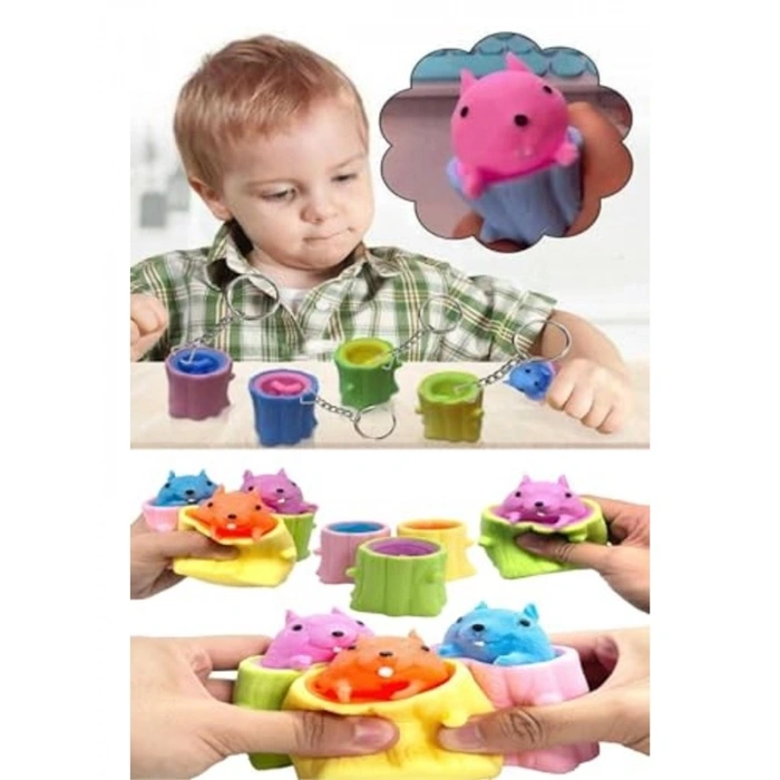 Kahverengi Sincap Squishy Oyuncak, Stres Atıcı Fidget