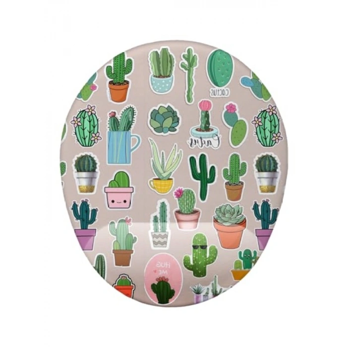 Kaktüs Desenli Bilek Destekli Mouse Pad