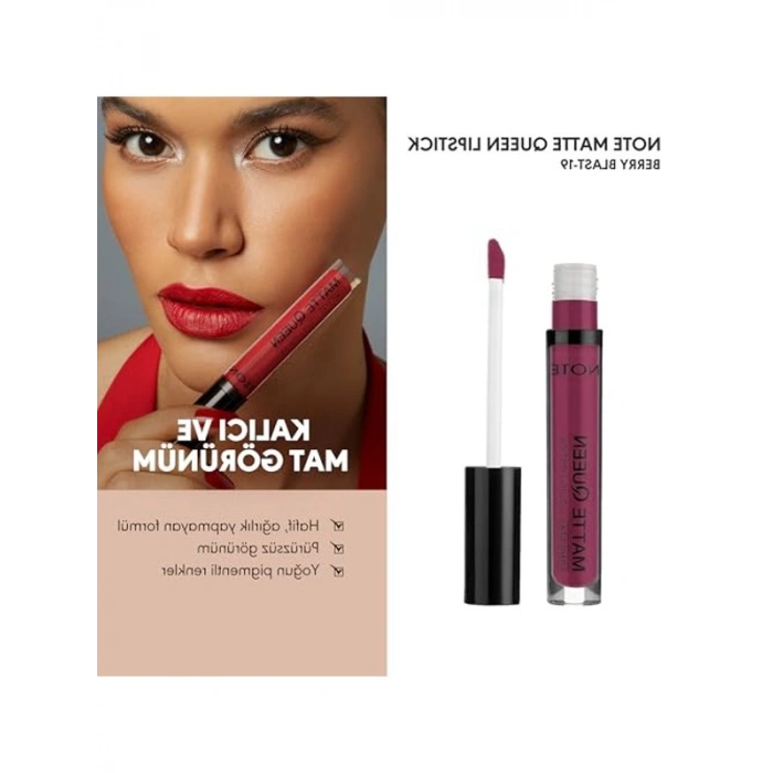 Kalıcı Likit Ruj, Mor - Matte Queen Lipstick, 19 Berry Blast