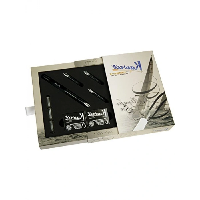 Kaligrafi Seti, Parlak Siyah ve Krom Detaylı