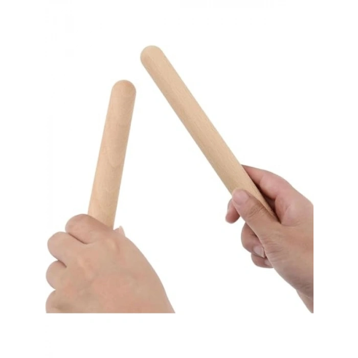 Kalın Ahşap Ritim Çubuğu - 2li Paket