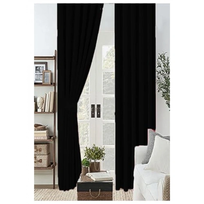 Kalın Blackout Güneşlik Fon Perde, Düz Dikim, 120 x 250 cm