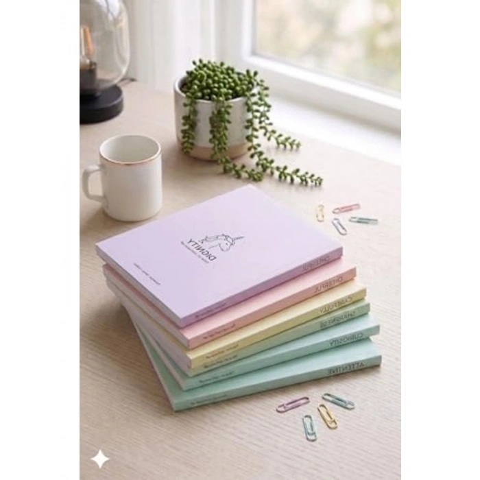 Kalın Karton Kapaklı A5 Defter Seti, 6lı Paket