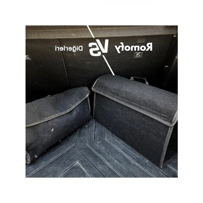 Kalın Keçeden Yapılmış Kapaklı Oto Bagaj Organizer ile Düzenleme