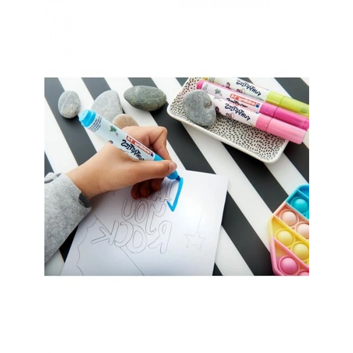 Kalın Uçlu Keçeli Kalem Seti, 18li, Çocuklar için Uygun