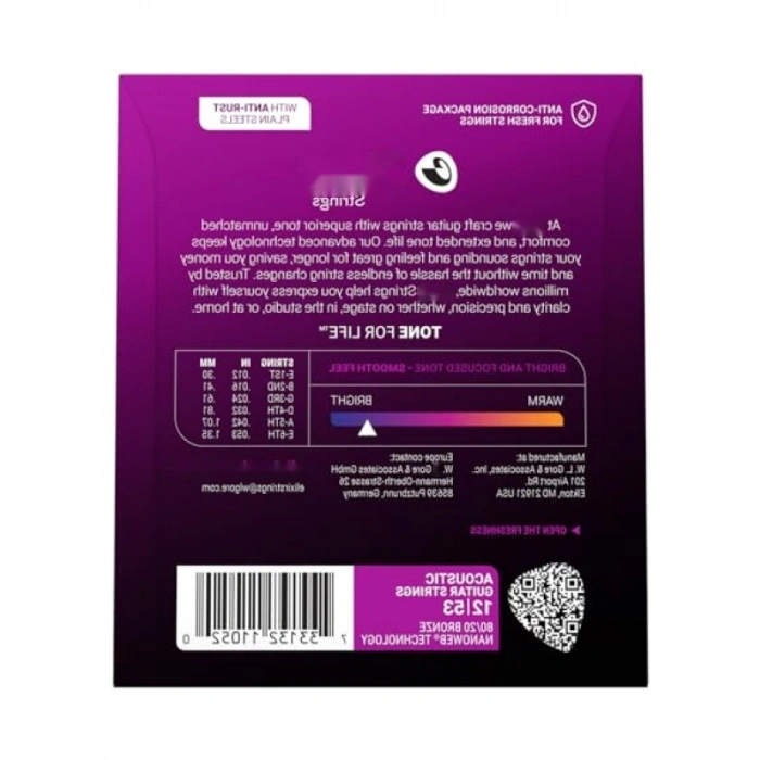 Kaliteli 11052 Nanoweb 80/20 Bronz Akustik Gitar Teli (12-53)