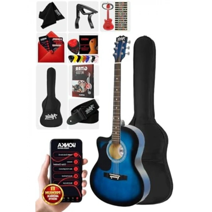 Kaliteli 40 İnç Akustik Gitar Seti - 4/4 Yetişkin