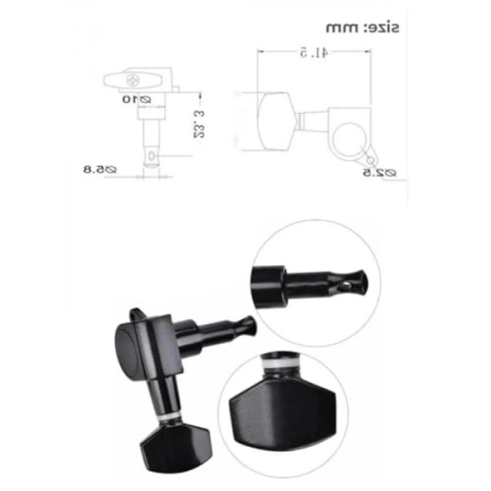 Kaliteli Akustik Gitar Burgu Takımı - Siyah