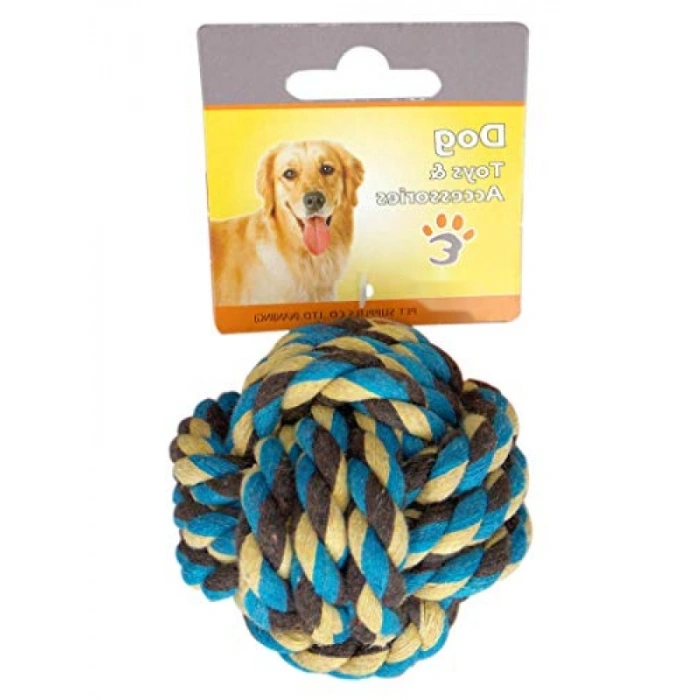 Kaliteli İpli Top Köpek Oyuncağı, 7.5 Cm