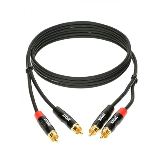 Kaliteli Siyah 3m 2x RCA - 2x RCA Altın Uçlu Kablo