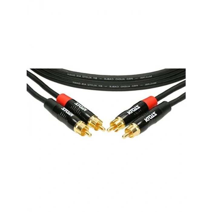 Kaliteli Siyah 3m 2x RCA - 2x RCA Altın Uçlu Kablo