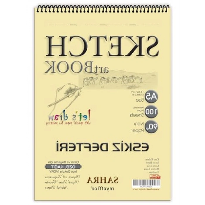 Kaliteli Spiralli Sanatçı Eskiz Defteri - 100 Yaprak, 90 gr