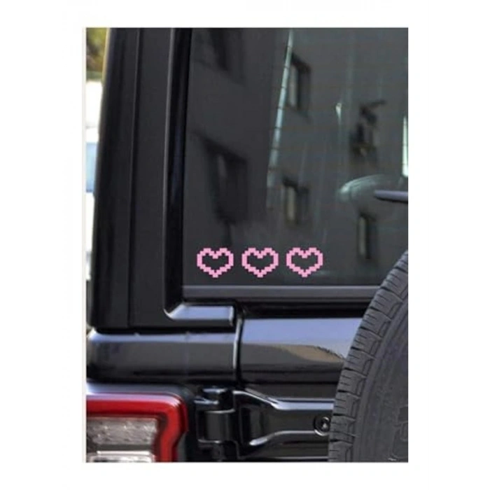 Kalp Desenli Oto Sticker, Araba Dekorasyon Aksesuarı