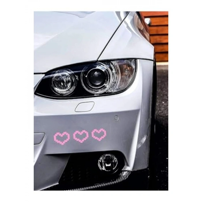 Kalp Desenli Oto Sticker, Araba Dekorasyon Aksesuarı