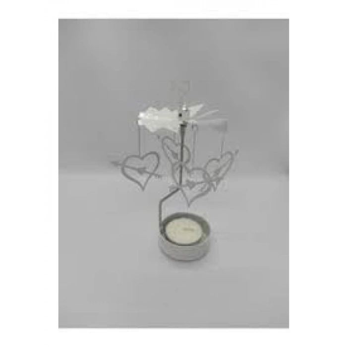 Kalp Modeli Dönme Mekanizmalı Şık Mumluk Seti