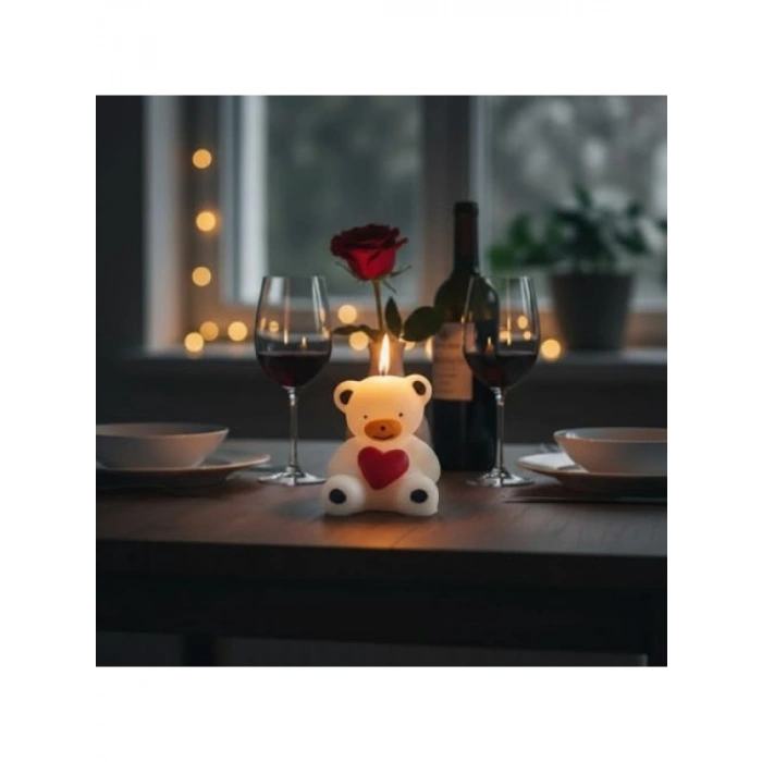 Kalpli Ayıcık Dekoratif Mum - 5x5 cm