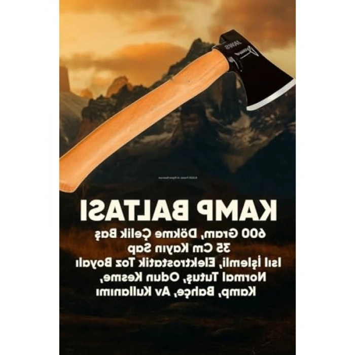 Kamp Baltası - 600 Gram, Dökme Çelik Baş, 35 cm Kayın Sap