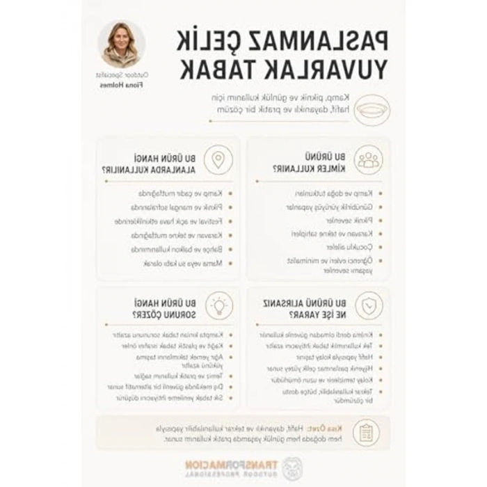 Kamp ve Piknik İçin 21 cm Paslanmaz Çelik Tabak Seti