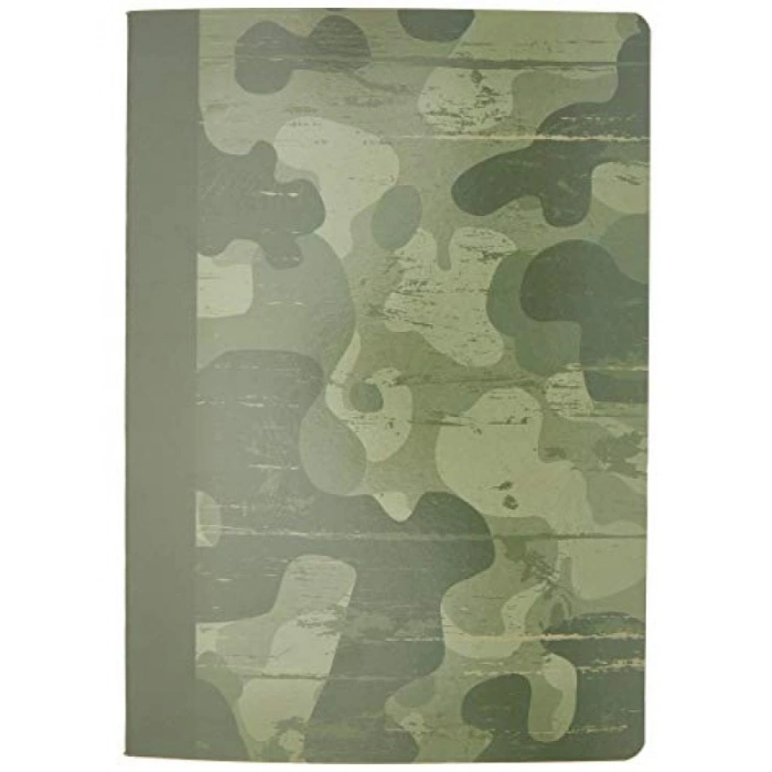Kamuflaj Desenli A4 Çizgili Okul Defteri, 60 Yaprak