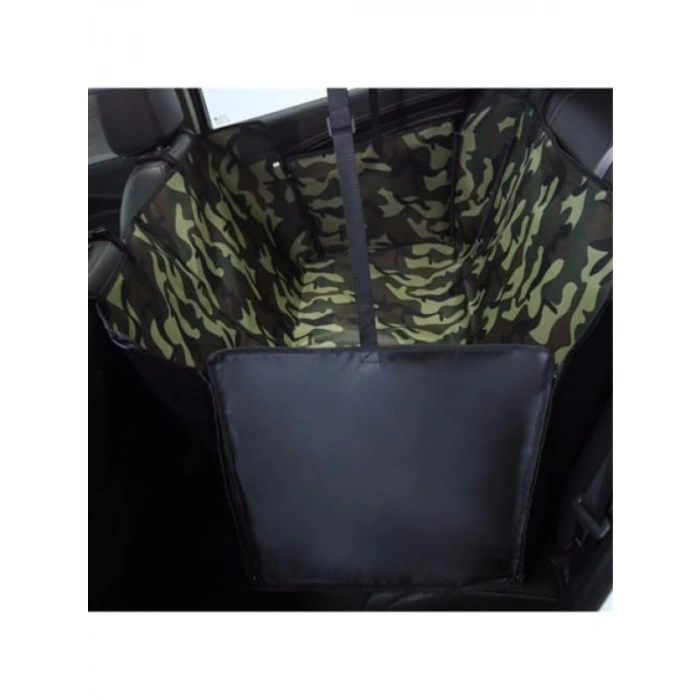 Kamuflaj Desenli Arka Koltuk Köpek Örtüsü