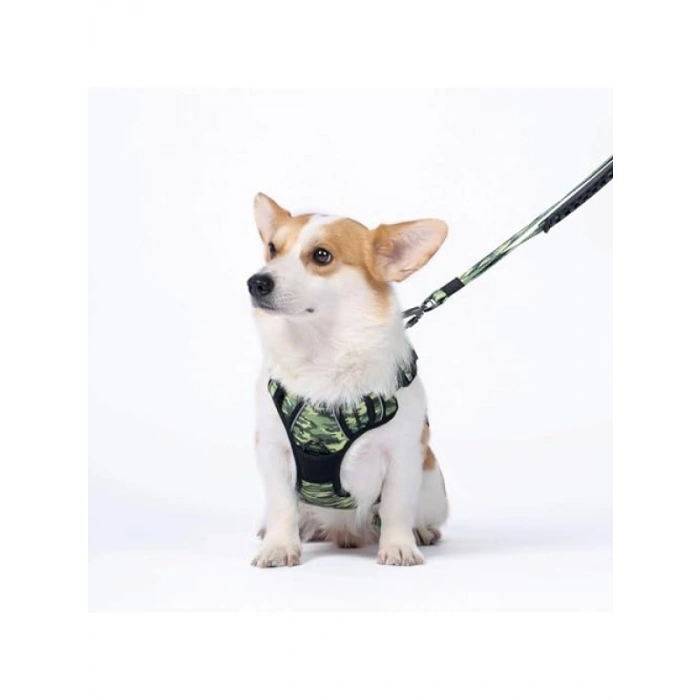 Kamuflaj Desenli Reflektörlü Soft Sırt Tasması (XL)