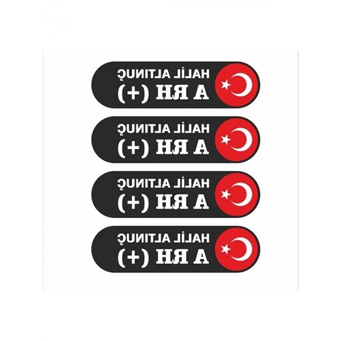 Kan Grubu Folyo Sticker, 10 Adet, Kask ve Motor İçin