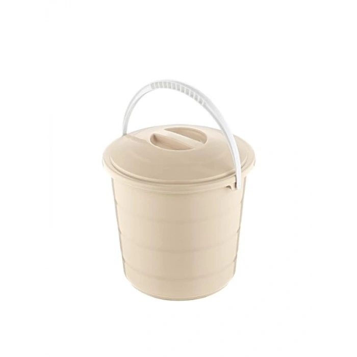 Kapaklı 15 LT Kapasiteli Latte Renkli Kova