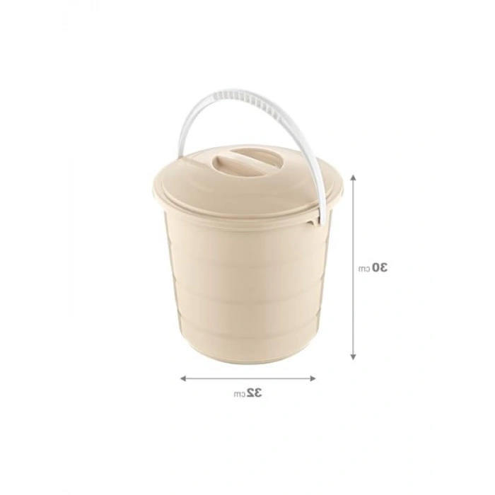 Kapaklı 15 LT Kapasiteli Latte Renkli Kova