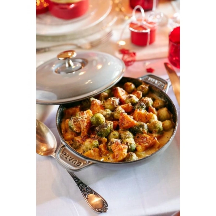 Kapaklı Döküm Servis Tabağı, Gri