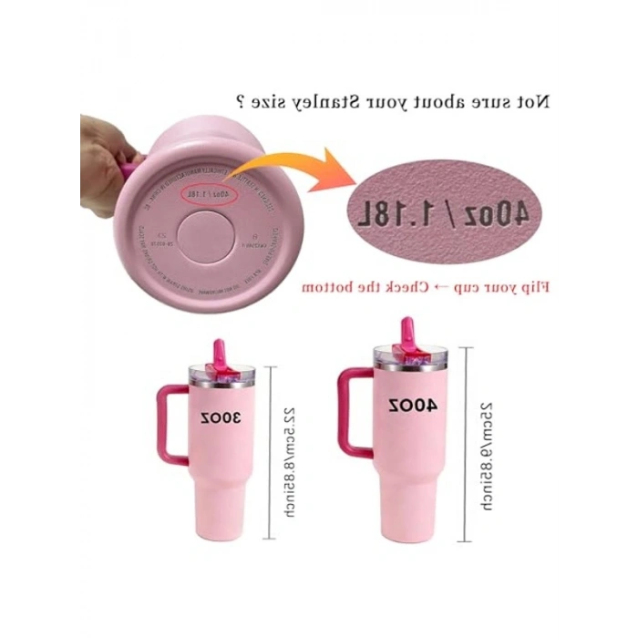 Kapaklı Hasır Bardak Kapağı, 40Oz İçin Sızdırmaz Tasarım