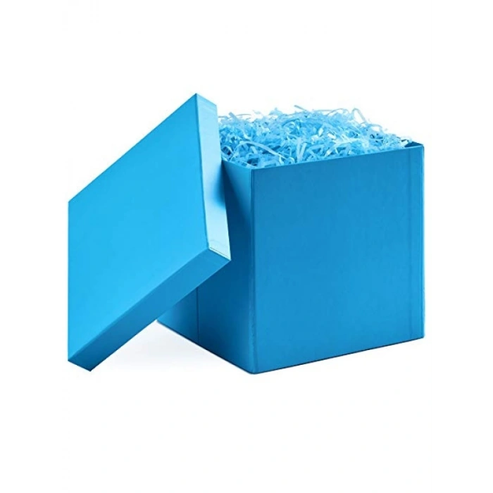 Kapaklı Hediye Kutusu - Turkuaz Mavi, 18.4 cm