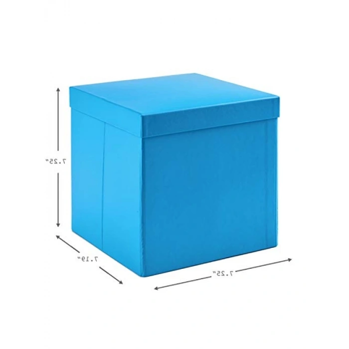 Kapaklı Hediye Kutusu - Turkuaz Mavi, 18.4 cm