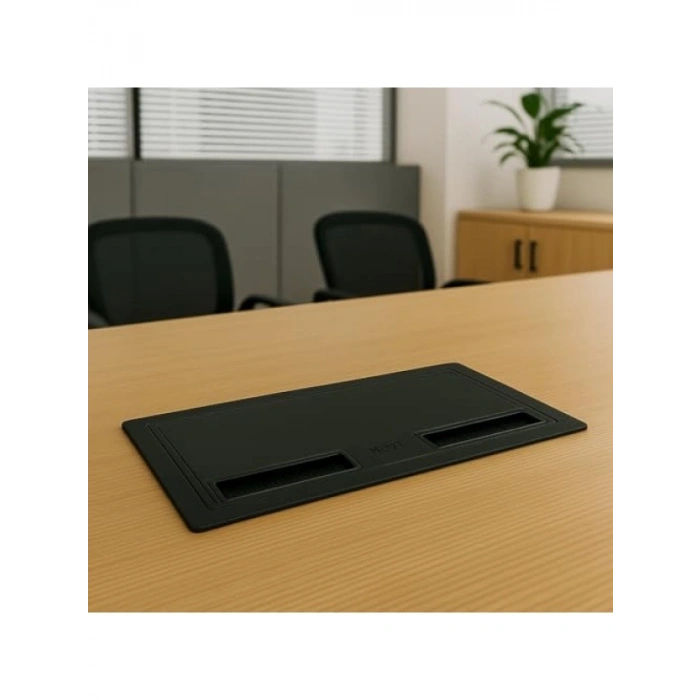 Kapaklı Masa Üstü Priz Kutusu - 2 Şebeke, 2 UPS, 1 Data Prizi